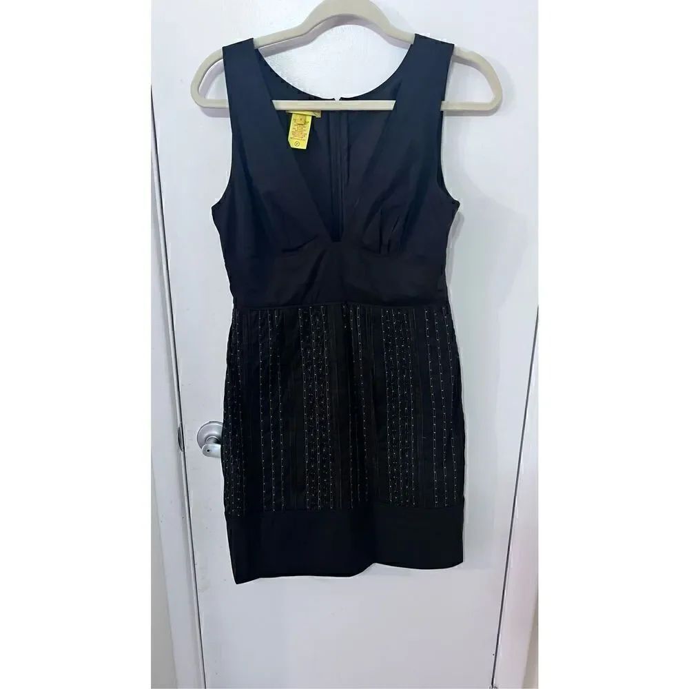 CATHERINE MALANDRINO WOMENS BLACK SLEEVELESS A LINE DRESS WOMENS SIZE 6